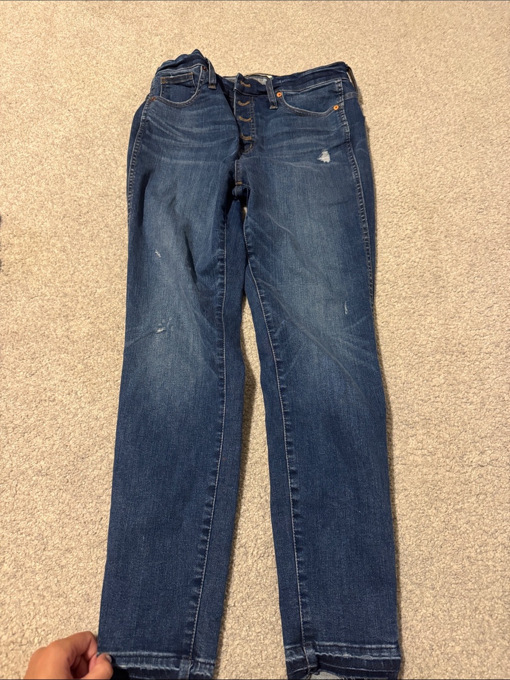 Madewell Indigo Skinny Jeans with Subtle Distress